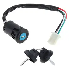 Interrupteur de démarrage universel à 4 fils, 2 clés de contact, serrure de porte, accessoires de moto pour ATV, Go Kart, moto de brouillage