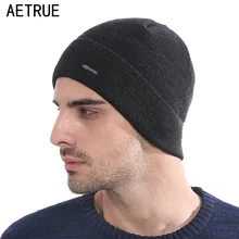 AETRUE Beanie мужские зимние трикотажные изделия головные уборы для мужчин и женщин модные вязаные шапочки Beaines Bonnet брендовая маска Повседневная Мягкая шапочки шляпа