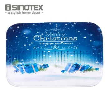 

Floor Mat Carpet Merry Christmas Living Room 40x60cm/15.6x23.6'' Blue Snowflake Non-slip Rug For Bedroom Door Mat 1PCS/Lot