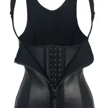 Женские топы на молнии и крючках, моделирующее белье, черный латексный корсет для талии, корсет со стальными костями, корсет для тела