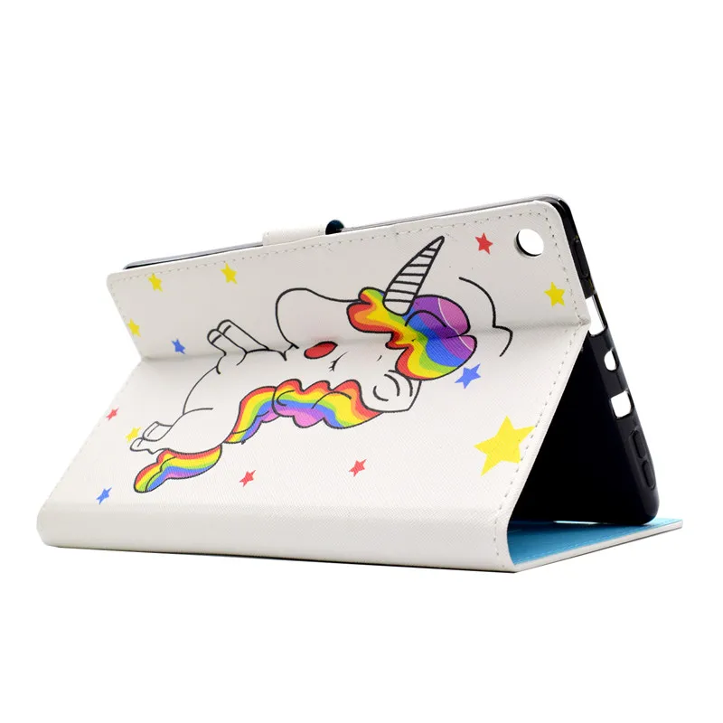 Wekays For Amazon HD8 2017 2016 Cartoon Unicorn Leather Case For Amazon Kindle Fire HD8 HD 8 2017 2016 8.0