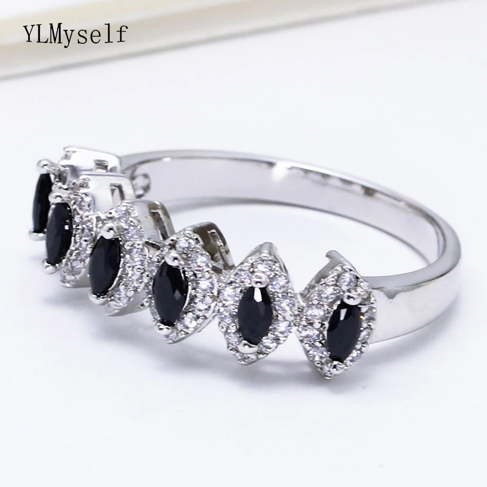 Hot Ring Horse eye shape 4 claws Jet/Clear AAA Cubic Zirconia Jewellery Good Handmade Jewelry women rings