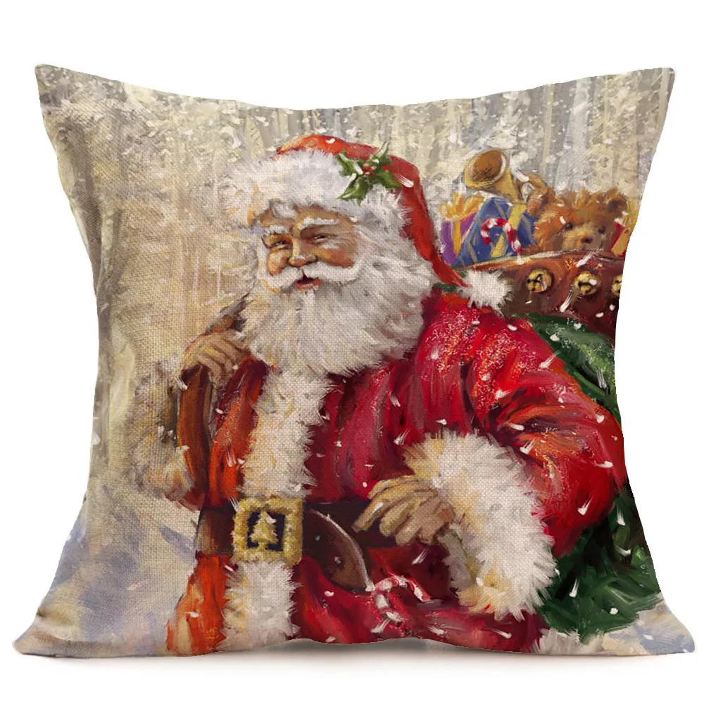 Подушка Чехол s Счастливого Рождества белье Санта Подушка Чехол для диванных подушек, наволочки для подушек, украшения дома Kussenhoes Housse de Coussin Cojines - Цвет: E