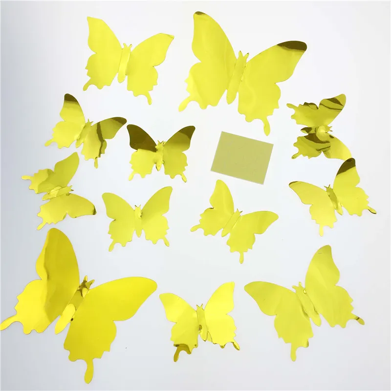 3D PVC Butterfly Wall Stickers Home Decor Butterfly Wall Decals For Kids Room TV Wall Stickers Kitchen Kids Wall Sticker Flower