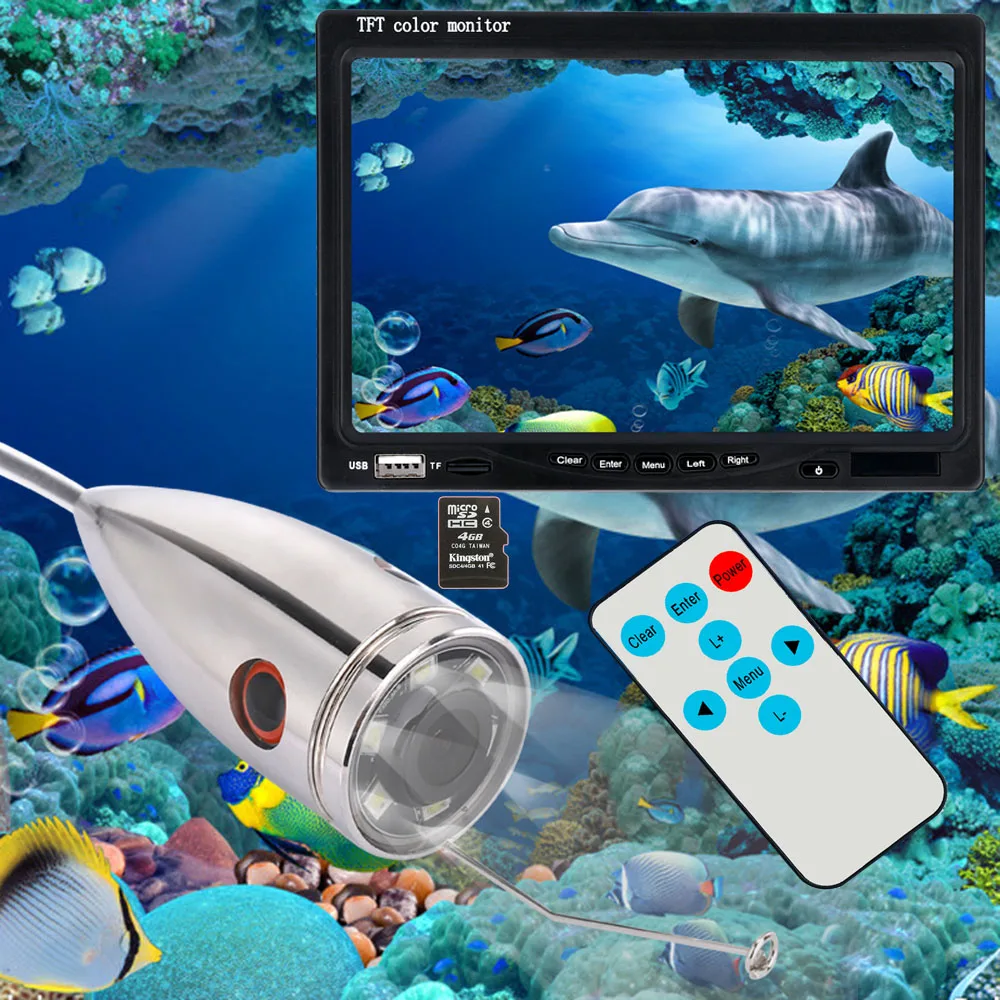 Stardot Fishfinder 7 ''Цвет цифровой ЖК-дисплей 1000tvl Рыболокаторы HD DVR Регистраторы Водонепроницаемый Рыбалка видео подводный Рыбалка Камера