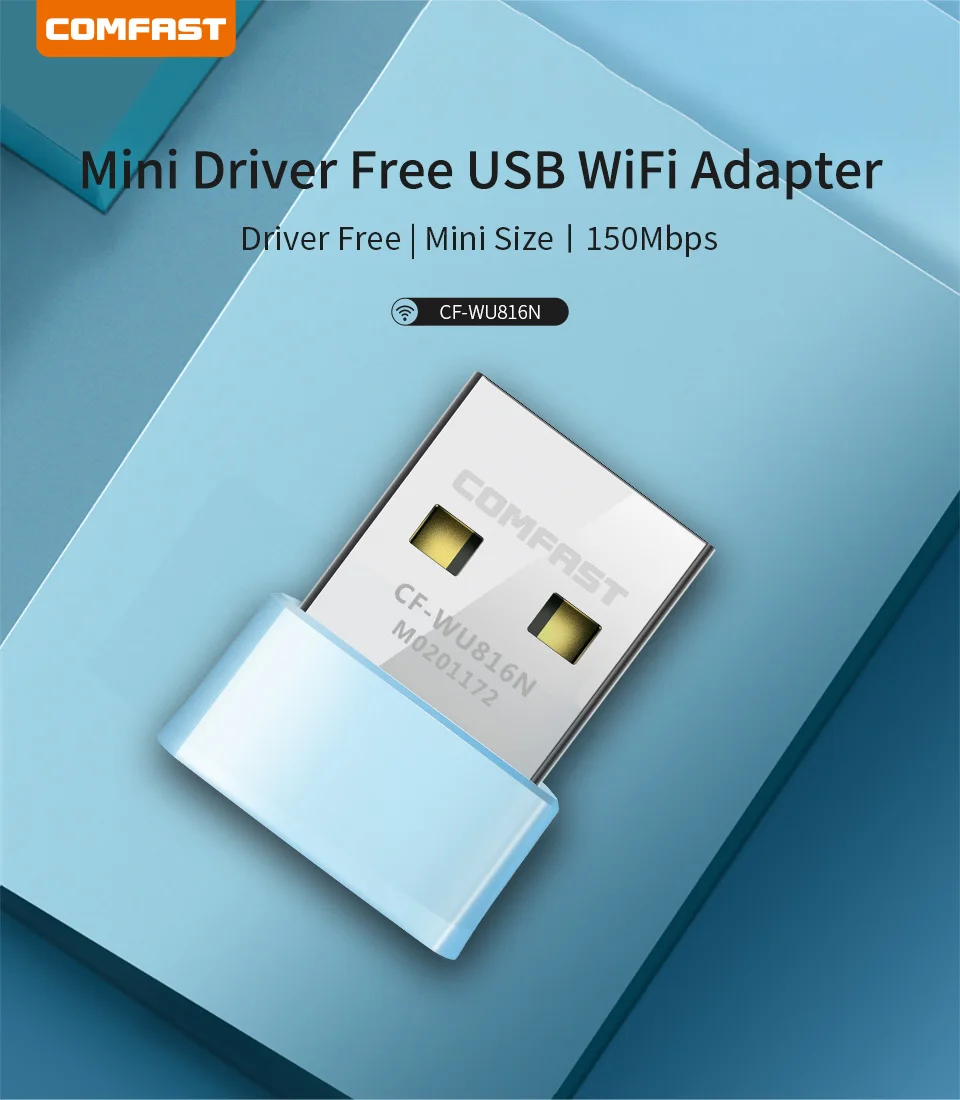 COMFAST CF-WU816N 150 Мбит/с 2,4 г Бесплатная драйвер беспроводной Mini-USB WiFi адаптер 2dBi адаптер антенны Wi-Fi для рабочего ноутбука