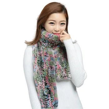 

Hot Sale 2018 Womens Winter Fashion Natrual Real Rex Rabbit Fur Ring Scarf Lady Warm Scarves Real Fur Scarf For Women 90*15cm