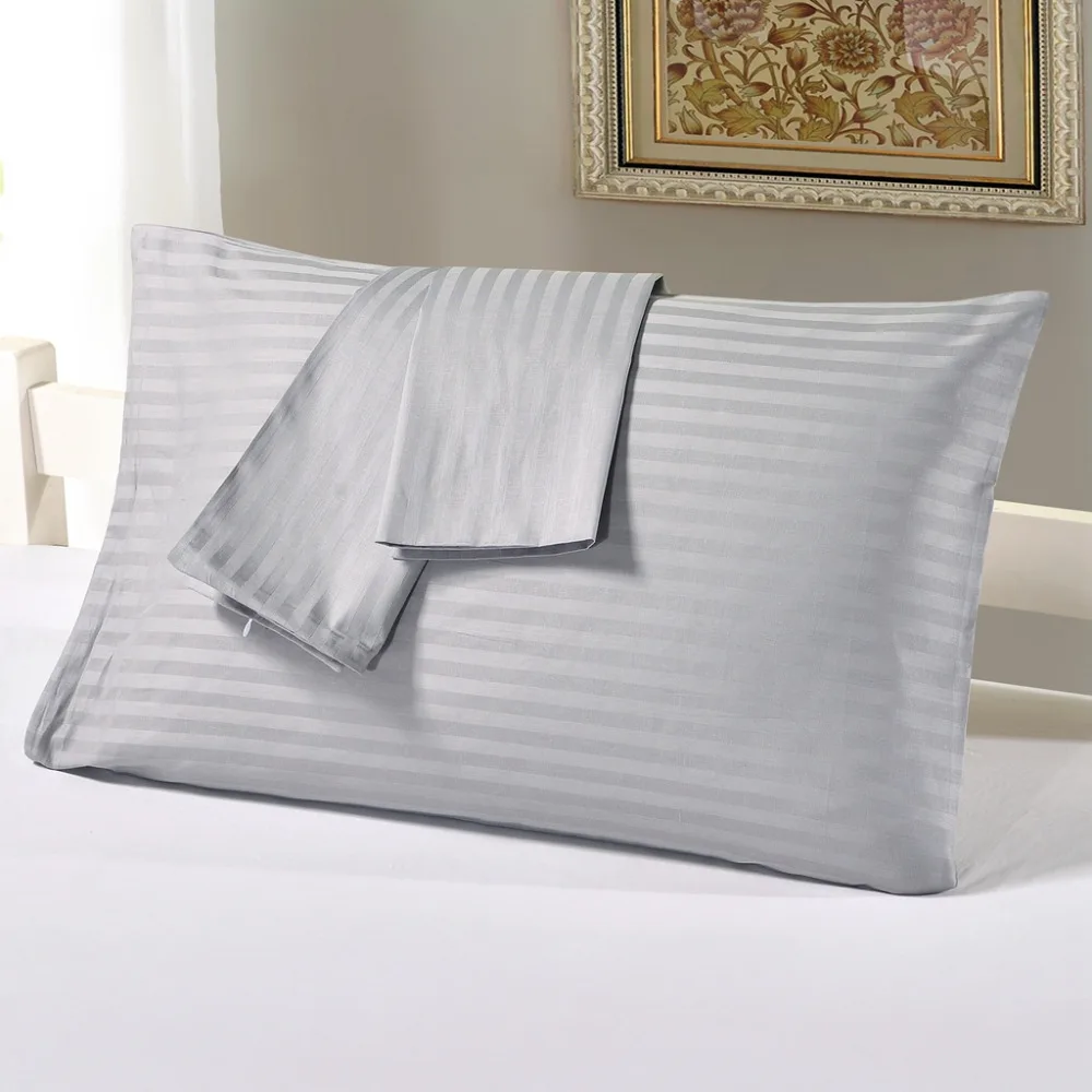 

LISM terse Solid color stripes pillowcase 100%cotton soft Light pillowcase 2 piece