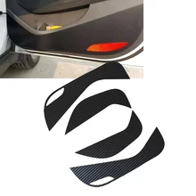 JEAZEA 4Pcs Car Carbon Fiber Inner Door Protective Sticker Anti Kick Film Decal fit for Hyundai
