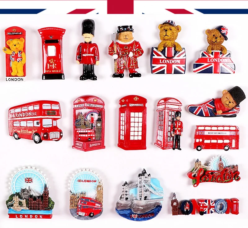 

Creative Refrigerator World London Tourist Souvenirs Bear Phone Booth Bus Landmark Building 3D Fridge Magnet Sticker Decoration