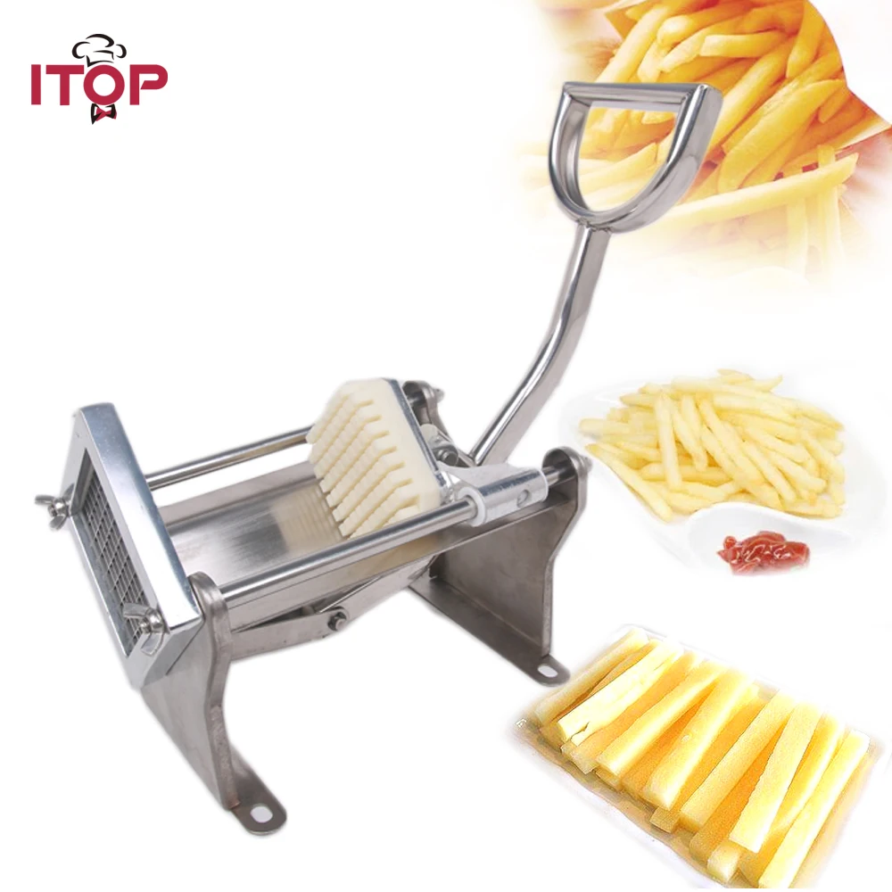 

ITOP Stainless Steel Manual Potato Carrot Cutter Vegetable Fruits Cutter Potato Chip Slicers With 8mm 10mm 12mm Blade