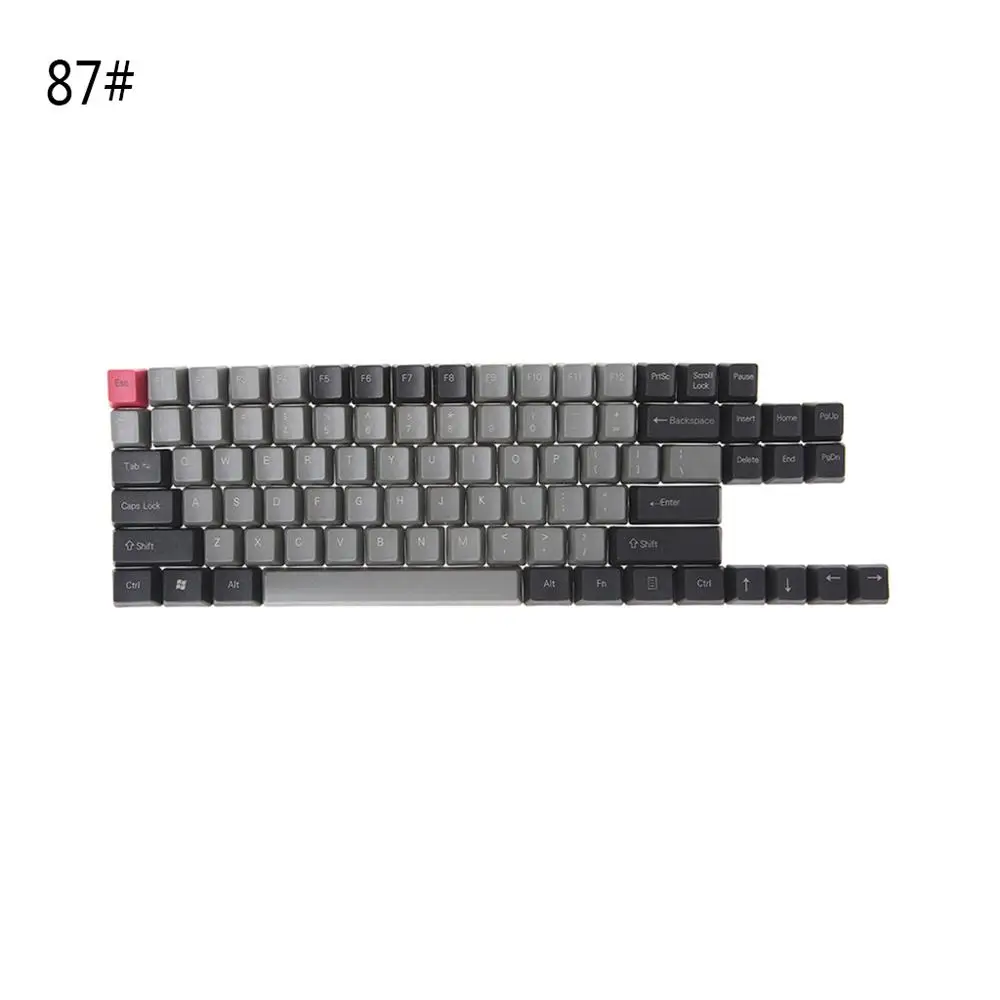 Черный, серый цвет смешанный Dolch толстые PBT 104/87/61 ключ Шапки OEM профиль ключ Шапки - Цвет: 87