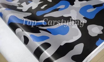 

Protwraps Black Blue Gray Camouflage Vinyl Car Wrap With Air Release Different sizes for options