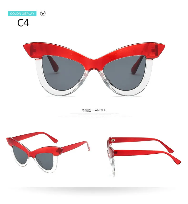 Кошачий глаз Sexi для женщин солнцезащитные очки для дамы Роскошные брендовая дизайнерская обувь большой рамки защита от солнца очки UV400