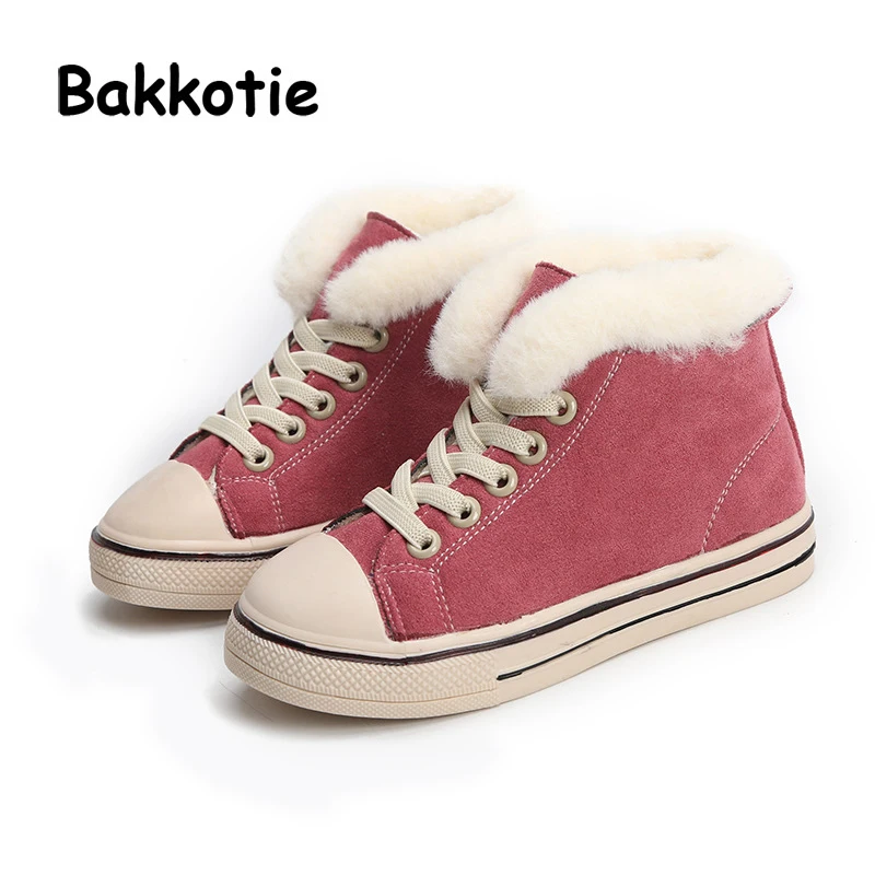 Bakkotie новые зимние для маленьких девочек Модная черная обувь детская Повседневное теплые сапожки для мальчиков теплые высокие спортивные