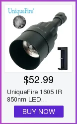 UniqueFire ИК светодиодный фонарик UF-1506-4715S-850nm 3 режима Ночное видение Инфракрасный фонарик, Водонепроницаемый лампы 18650 Батарея