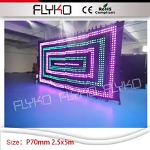 2,5 м 5 м ширина P7 rgb Полноцветный светодиод украшения сцены видео занавес дисплей экран