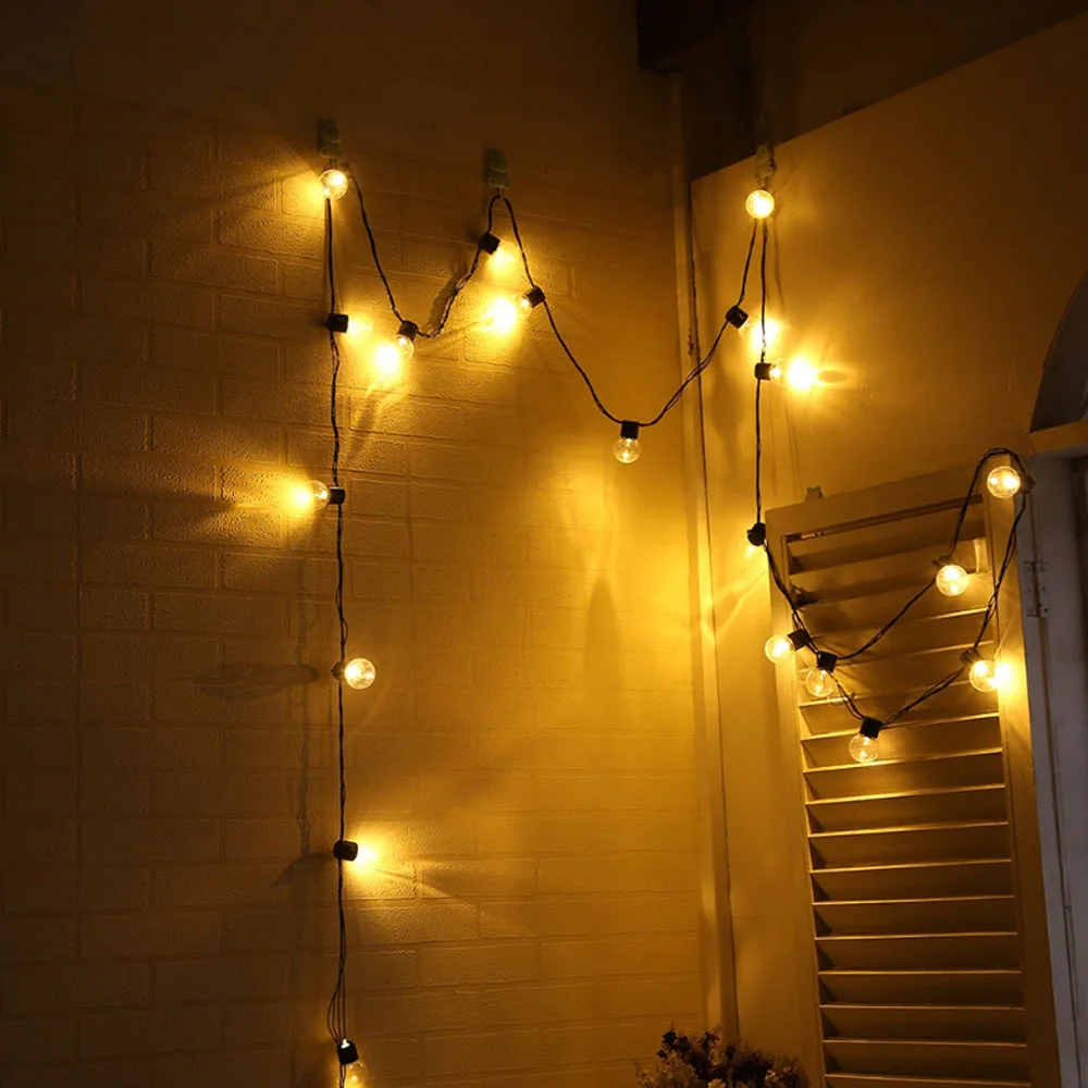 OTHER EU US Plug LED Retro Lamp Bulbs 6M 220V 110V 20 Leds Clear Ball String Light Warm White Xmas Holiday Wedding Garland Home Decor (3)