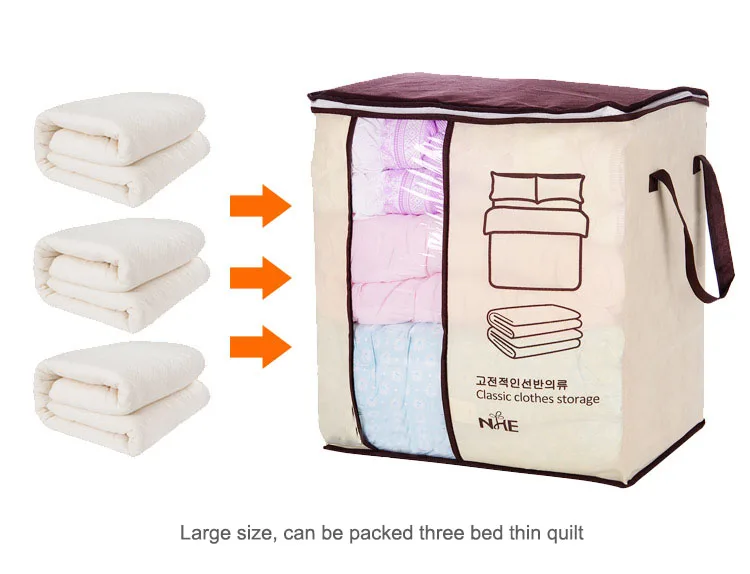 Новая Нетканая Портативная сумка для хранения одежды органайзер 45,5*51*29 см складной органайзер для шкафа для подушки одеяло постельные принадлежности