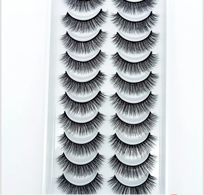 HBZGTLAD 1/5/10pairs Real Mink Eyelashes 3D Natural False Eyelashes 3d Mink Lashes Soft Eyelash Extension Makeup Kit Cilios - Color: 114