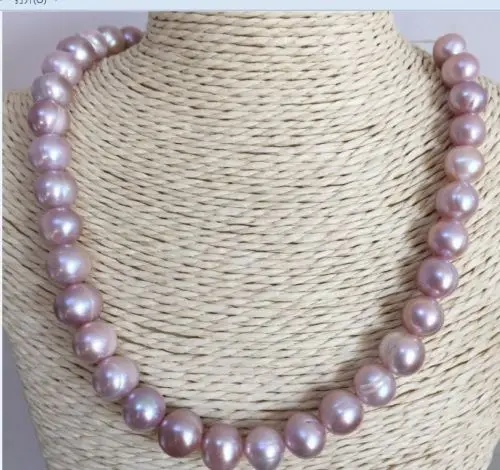 

Free Shipping >>>>>elegant 11-12mm south sea baroque lavender pearl necklace 18"new