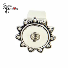 

Fashion STRETCH SNAP RING Crystal Flower Button Snaps Ring 18mm Ginger Jewelry Interchangeable SJSR0026