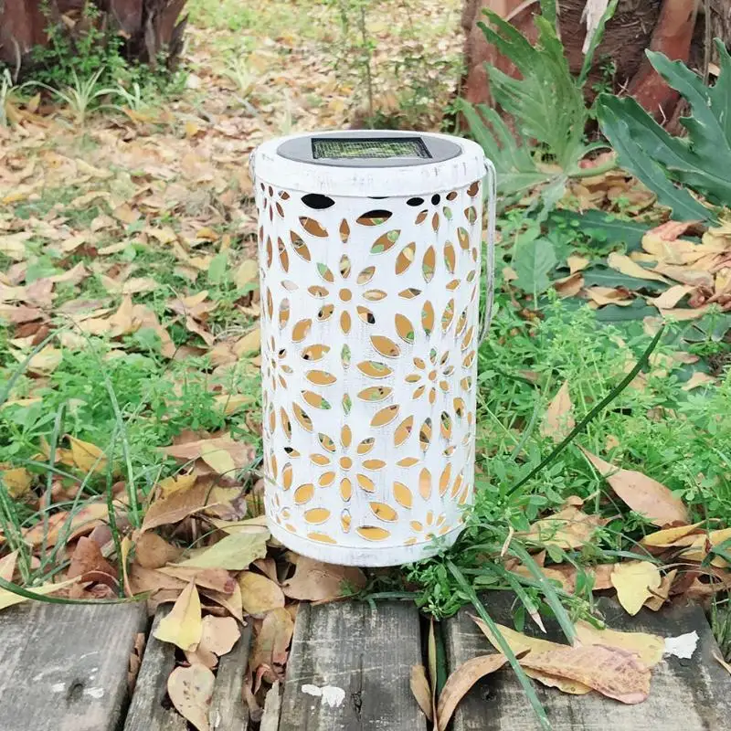 

Antique Solar Lantern Indoor Outdoor Light Metal Waterproof Lawn Garden LED Decor Lamp