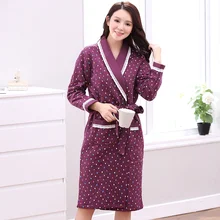 J& Q, новинка, женские халаты, женское белье размера плюс, халат с хлопковой подкладкой, Женская домашняя одежда, зима-осень, одежда для сна, женский халат