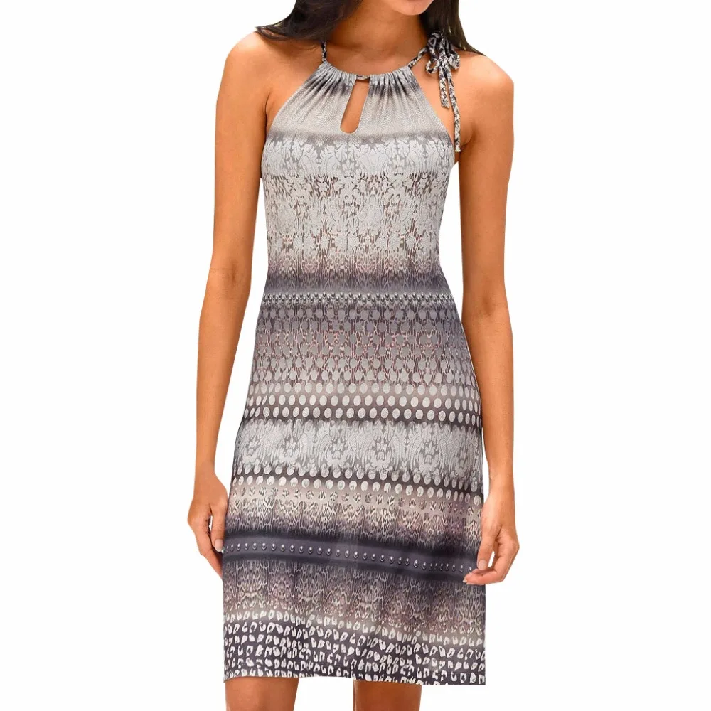 

MIARHB Women Halter Neck Boho Print Sleeveless Casual Sexy Beachwear Dress Sundress Elegant Bodycon Dress Vestidos de fiesta#070