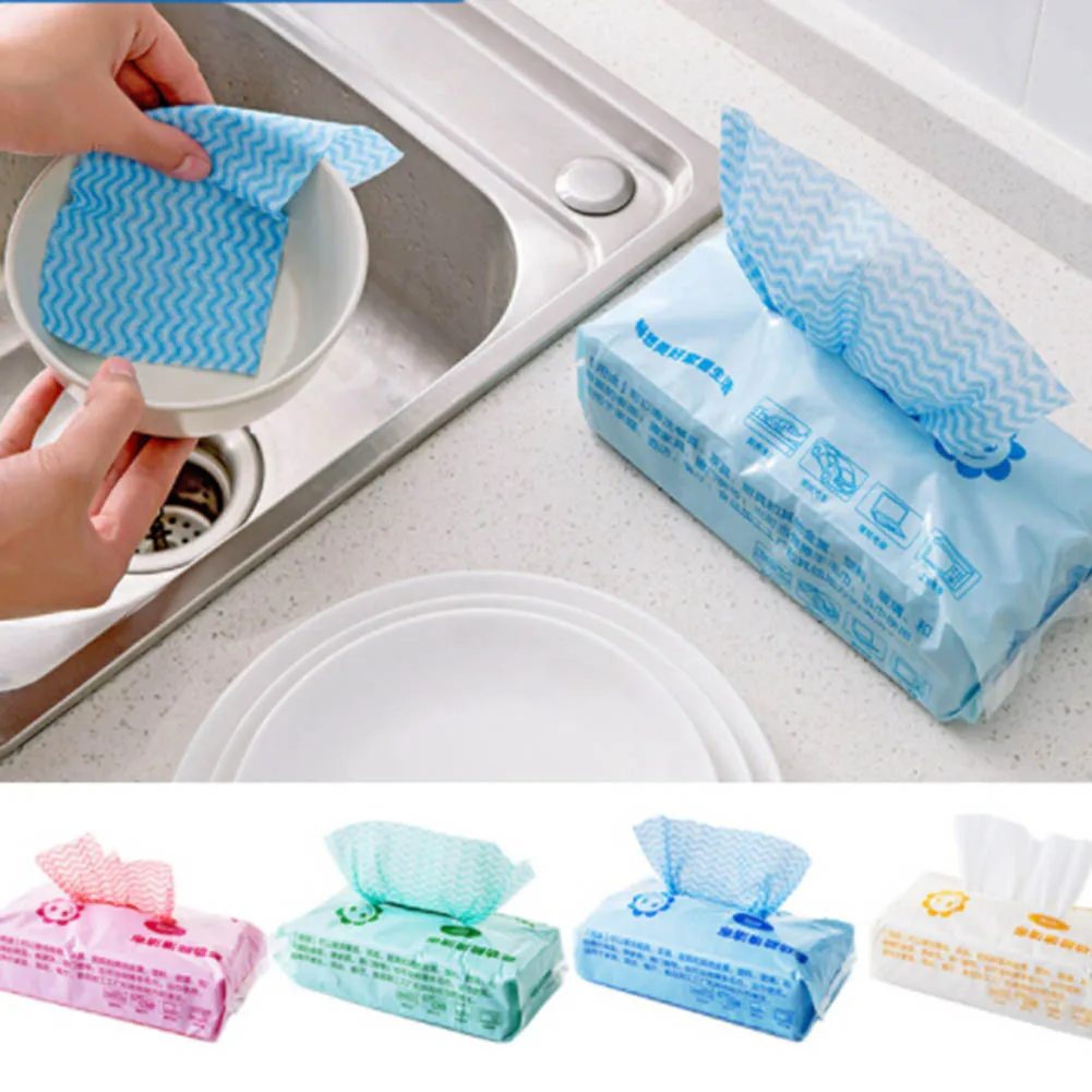 Disposable Kitchen Cleaning Dish Cloth Non woven Fabrics Removable