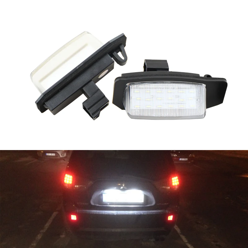 2PCs 12V CANbus Led License Plate Light Lamps For Mitsubishi Outlander