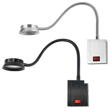 Крытый 5 Вт светодиодный настенный светильник лампа с креплением Мягкая трубка лампы изображения на кнопку включения/выключения питания прожектор Гостиная Отель черный/серебристый корпус