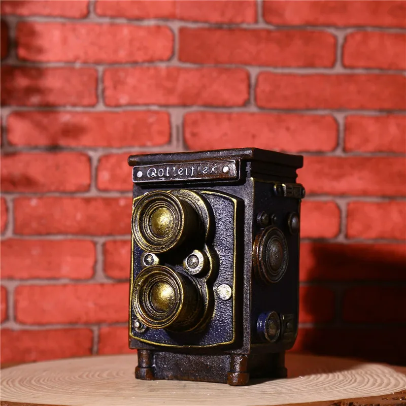 Винтажная настольная многофункциональная модель камеры, коробка для хранения цветочного горшка, держатель для ручки, чехол, куб камера, подарок, новинка, ремесло - Цвет: Vintage