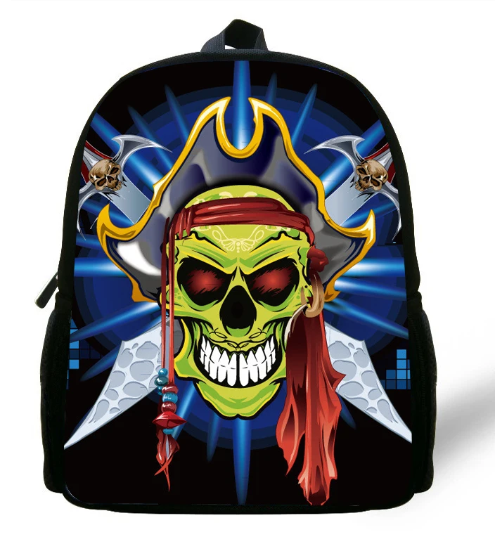12-дюймовый Детский рюкзак для мальчика одежда для мальчиков на игровую тематику рюкзак сумки с черепом для школы От 1 до 6 лет, барсетки, мужские саквояжи, Детский Пиратский рюкзак со скелетом для детей