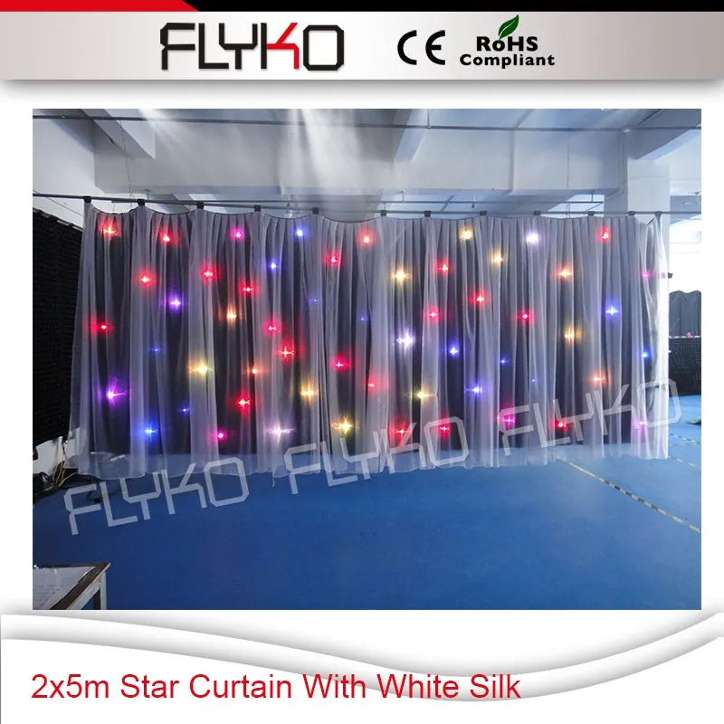 

30 set programs black cloth with white silk 2x5m CE, ROHS certification colorful changeable star cloth screen
