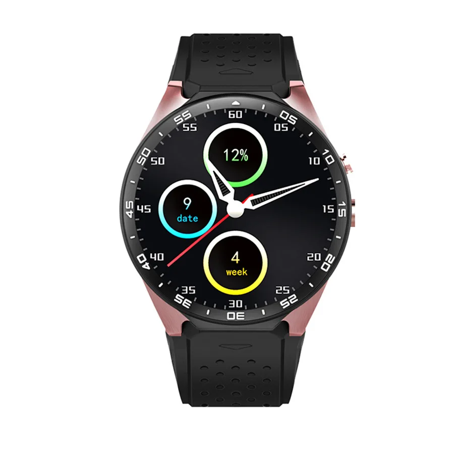 KW88 Смарт-часы 1,39 дюймов сенсорный экран для сердечного ритма BT4.0+ WiFi gps 3g sim-карта Android 5,1 спортивные мужские Смарт-часы для IOS Android - Цвет: Gold