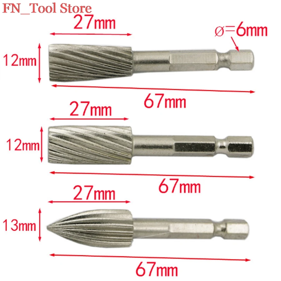 5 шт. /комплект. быстрорежущей стали Ротари файла поворотный нож шлифовальной головки полированное дерево файл Мощность инструмент, аксессуары