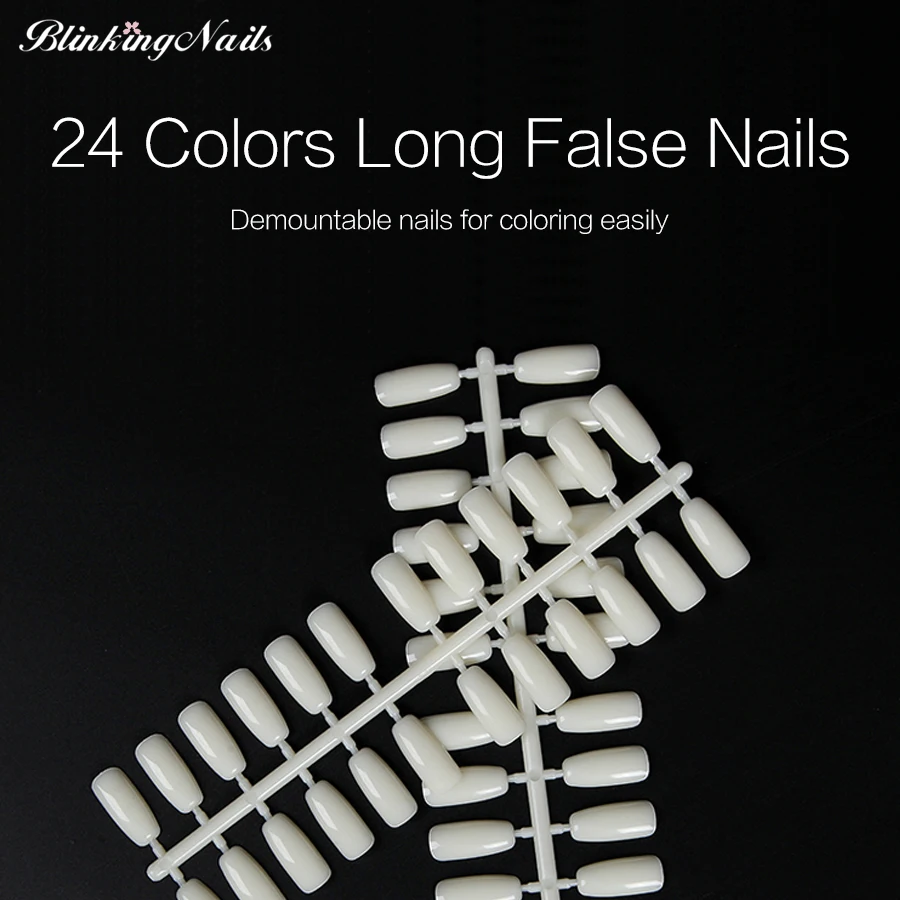 BlinkingNails 5pcs 24 Colors False Nails Press on Nails Tip Color