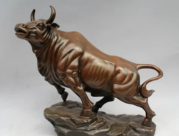 

Chinese Art Copper Bronze Sculpture Animal Cattle Bull Ox Cow Statue Figurine