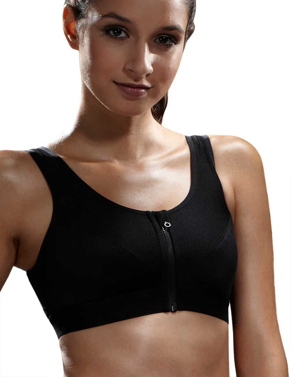 Yvette Zip Front Closure Sports Bra High