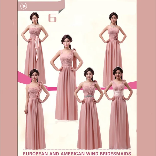bridesmaid dress modest blush pink chiffon different necklines women plus size formal dresses under 100