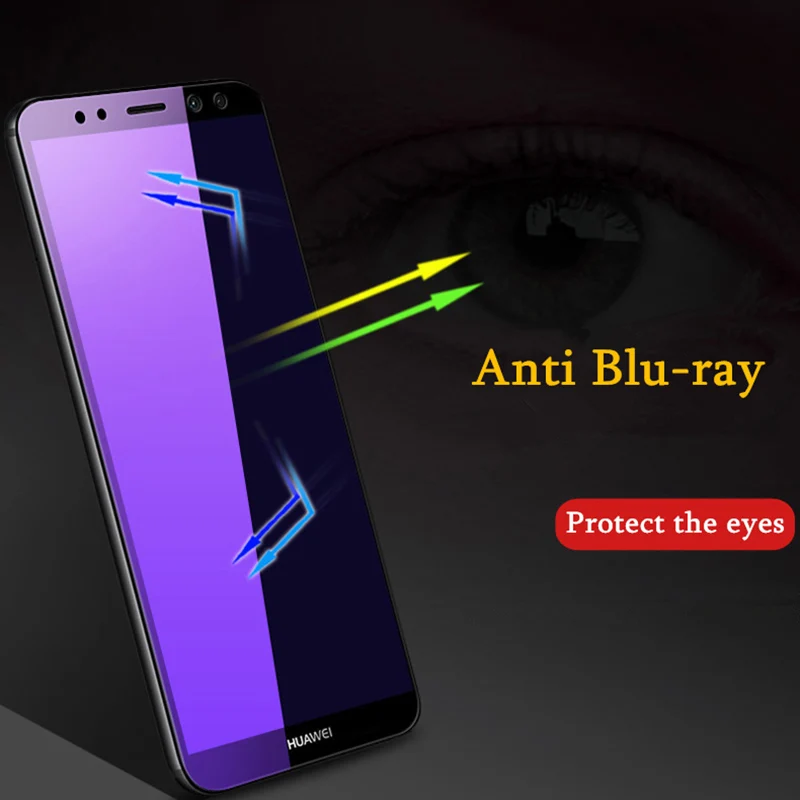 Анти синий светильник MicroData закаленное стекло для huawei Y5 Y6 Y7 Prime 2018 полное покрытие