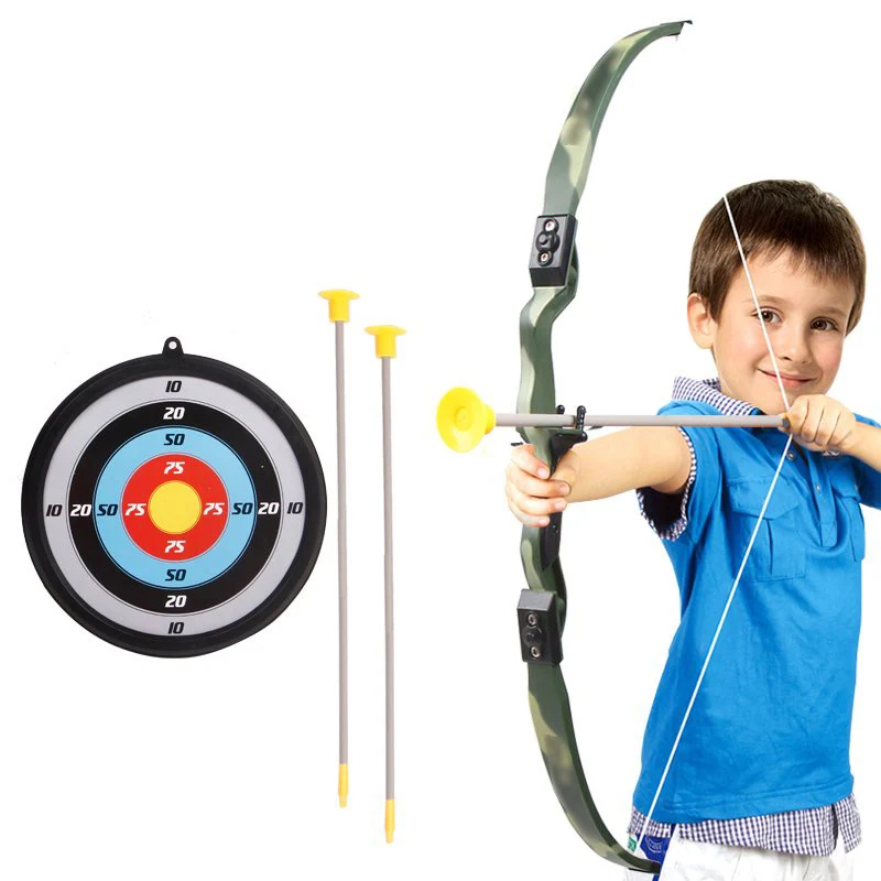 Children's Toys Archery Bow And Arrow Target Paper Dart Board Shooting Toy Outdoor Sports Fitness Plastic Gymnastics 2021