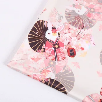 

mylb flowers satin print cloth soft polyester charmeuse vintage fabric