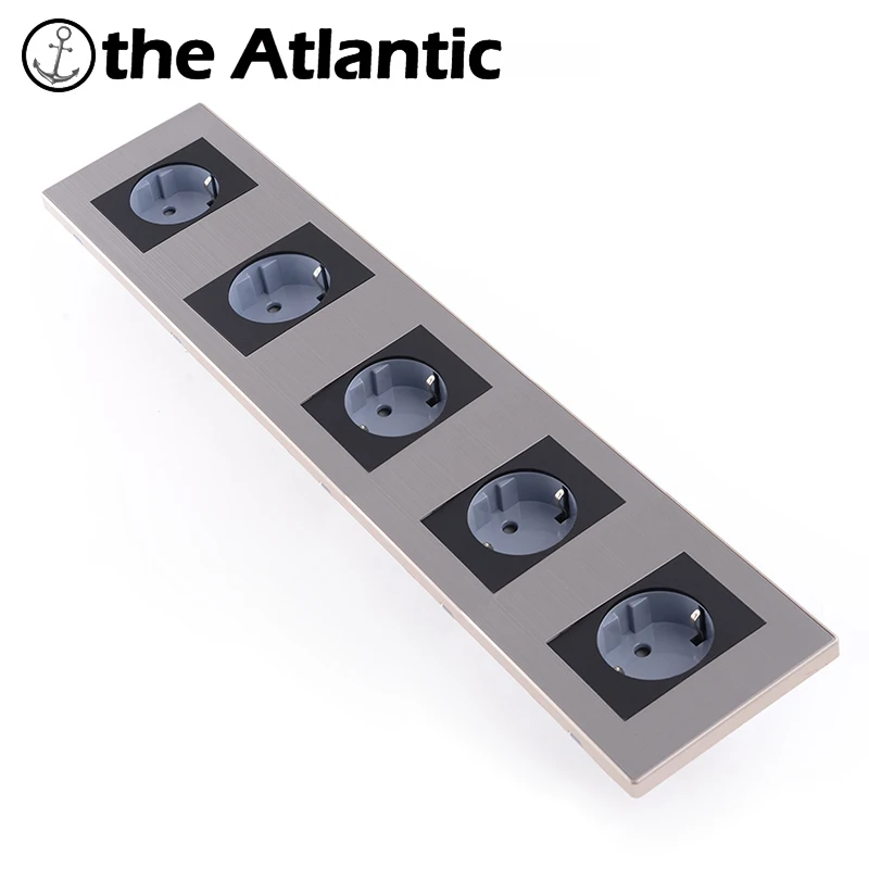 

Best New Quintuple 16A EU Standard Wall Socket Power Outlet Enchufe Stainless steel Panel Electrical Plug Soquete AC110~250V