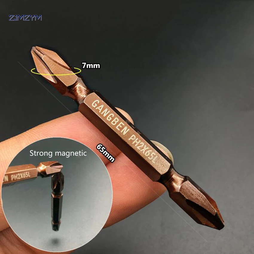 Nouveau tournevis magnétique anneau pour 6.35 mm Tige Double Têtes Tournevis Bits