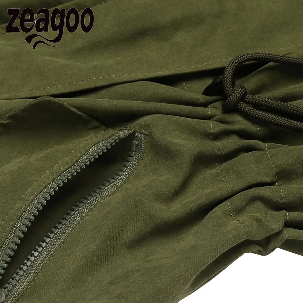 Zeagoo/осеннее пальто куртка для женщин повседневная на молнии однотонная завязках