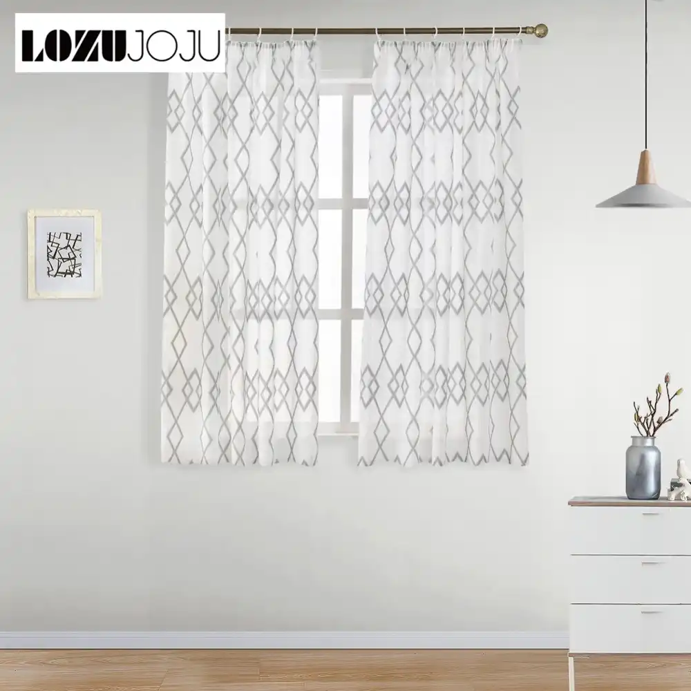 Lozujoju Short Curtain Elegant Single Panel Window Cheap Ready