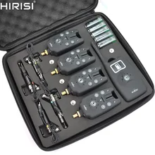 Wireless fishing bite alarm 1 4 set with 4pcs illuminated swinger in EVA case for carp