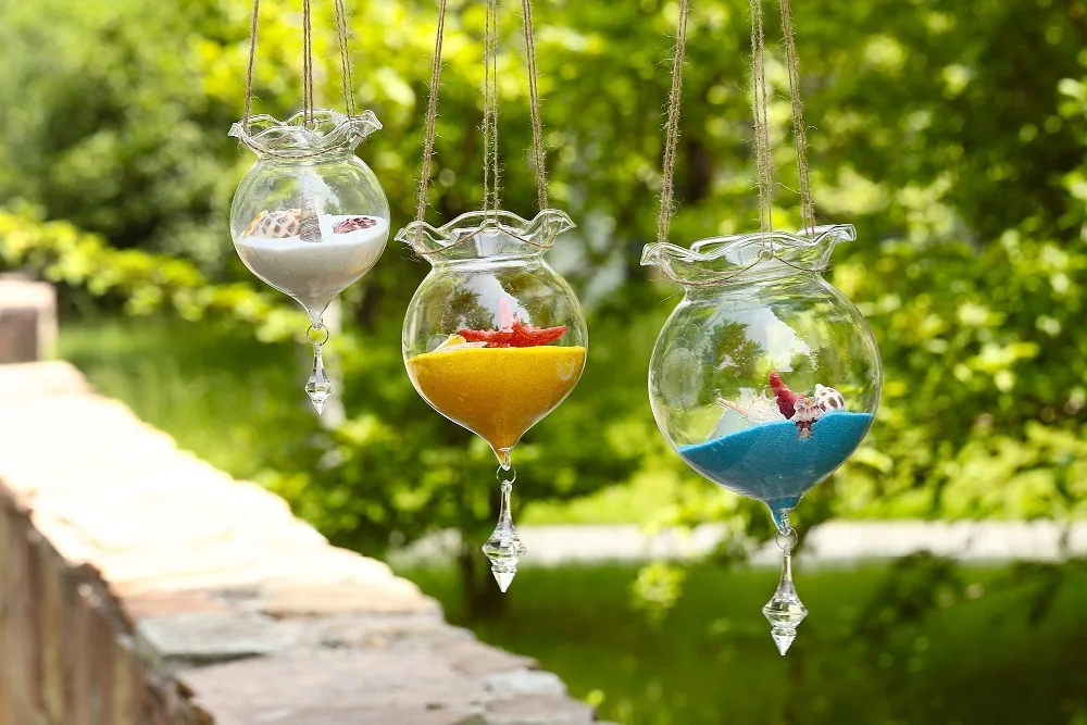 NEW! Beautiful Hanging Glass Ball Vase Fish Tank Aquarium Terrarium